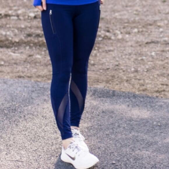 Lululemon Athletica Women's Zipper Front Leggings with Mesh Trim. Size 6 - Picture 1 of 15